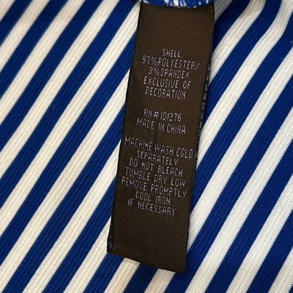 TRULLI Blue and White Sleeveless Fit and Flare Midi Dress Size M - Picture 9 of 12